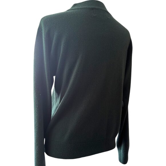 Vintage Sag Harbor Sweater Women's small forest green Acrylic Mock Neck Pullover - Picture 3 of 8